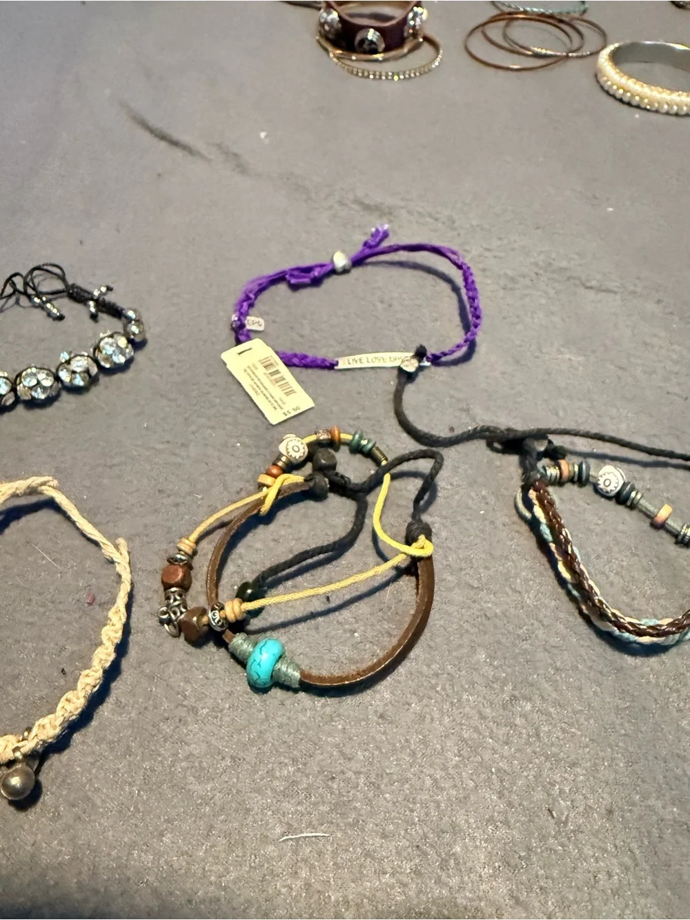 Handmade Multicolor & Purple Boho Friendship Bracelet Set